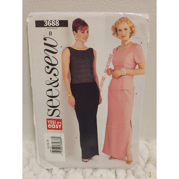 See & Sew 3688 Dress and Top | Size 14–18 Pullover | Uncut | Yes! It’s Easy - Picture 5 of 11
